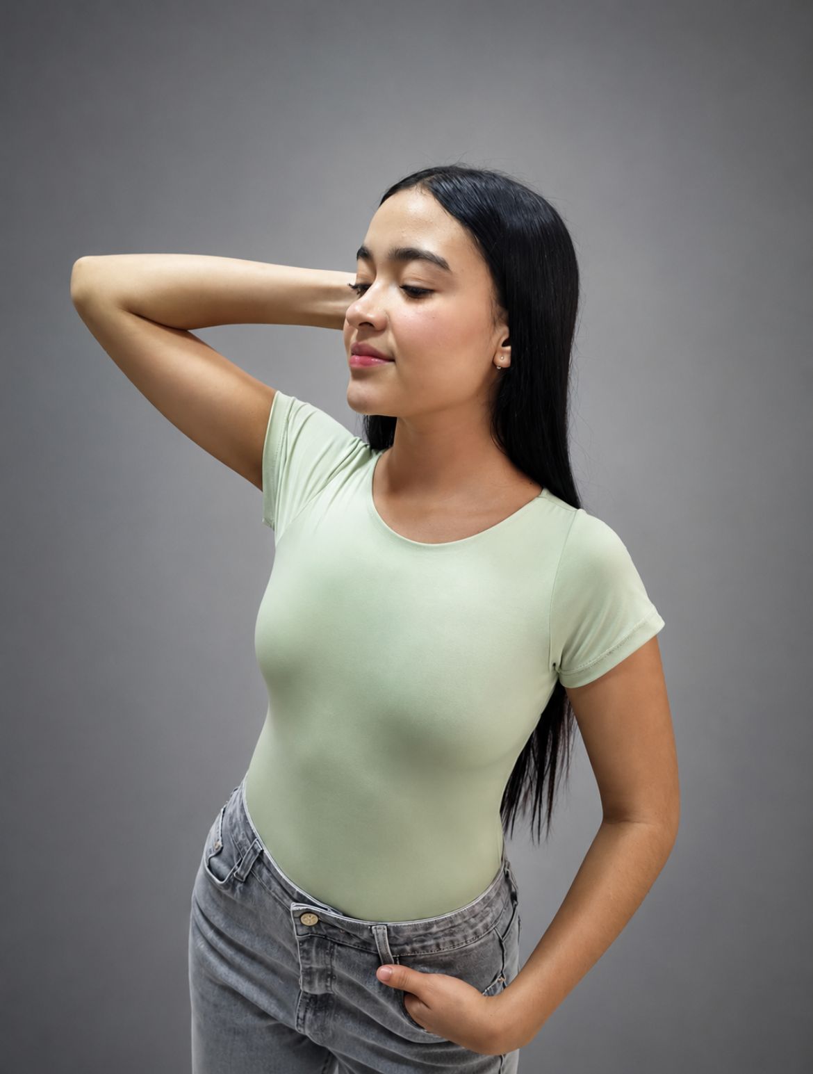 Body Básico Premium Manga Corta – Verde Manzana
