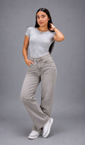 Body Básico Premium Manga Corta – Gris Claro