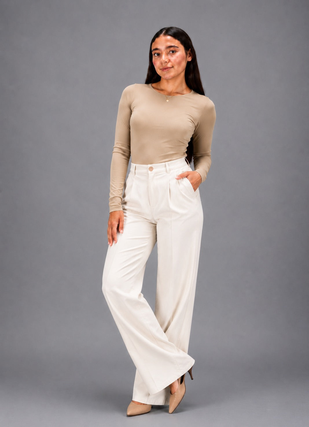 Body Básico Premium Manga Larga – Beige